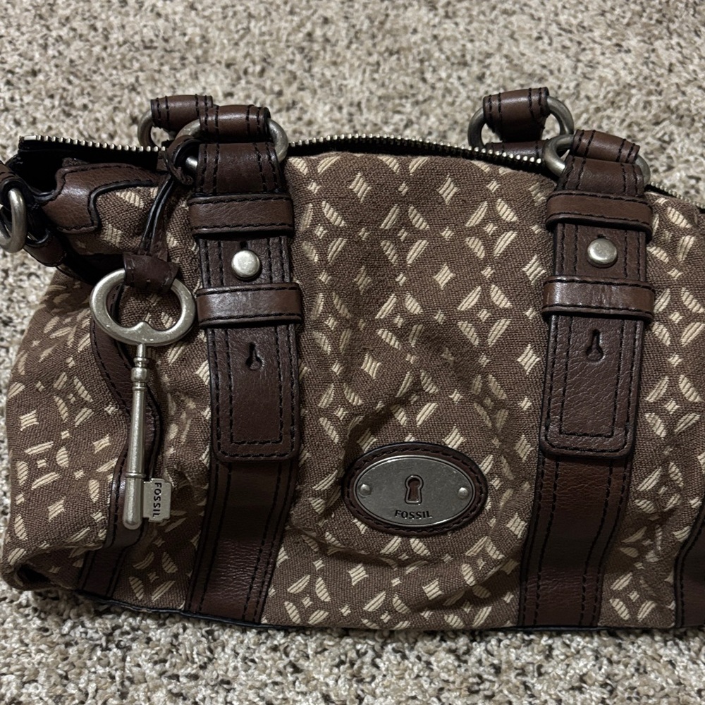 Fossil Brown and Cream bag